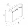 GA010550 Poubelle de tri sélectif ergo en inox AISI 304 quatre bacs 30 X 108 X 80 cm
