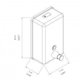 EC020300 Doseur à savon design classique en inox AISI 304 satiné 1000 ml