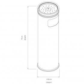 GA040201 Poubelle cendrier en inox AISI 304 satiné Ø22 x 75 cm