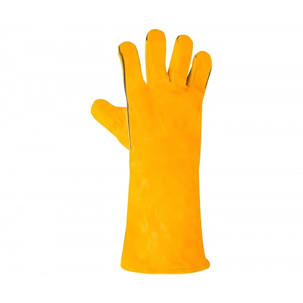 AA030111 Gant soudeur anti chaleur tout croûte de vachette jaune