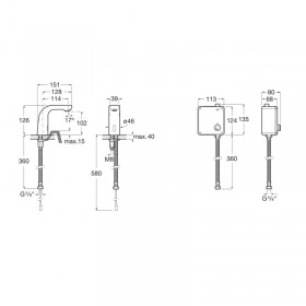 EF060100 Robinet infra-rouge en laiton chromé R70007