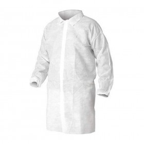 AG040100 Blouse à usage unique en PP non-tissé blanc 30 gr/m²