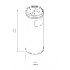 GA040200 Poubelle cendrier en inox AISI 304 satiné Ø22 x 60 cm