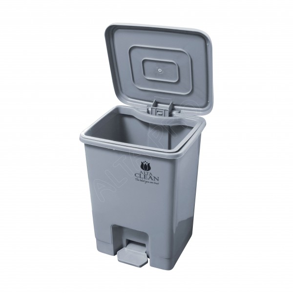 GA021120 Poubelle carrée en PP gris à pédale ACP-15A (15 Lt)