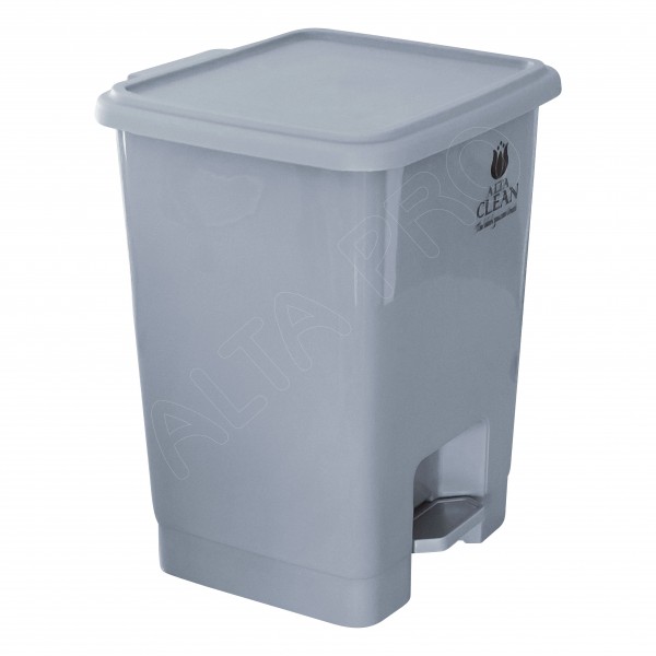 GA021120 Poubelle carrée en PP gris à pédale ACP-15A (15 Lt)