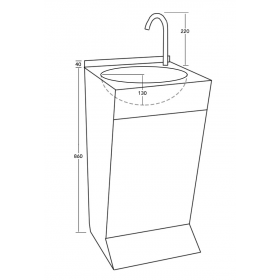 EF040250 Lavabos à pédale sur pied en inox 304