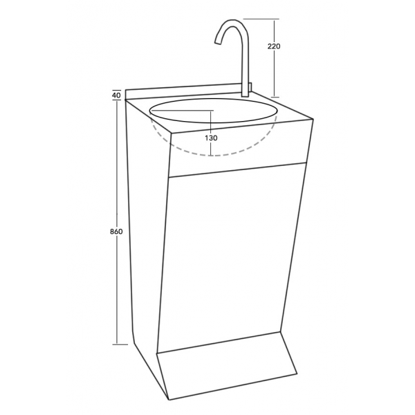 EF040250 Lavabos à pédale sur pied en inox 304