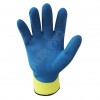 AA090010 Gant anti-froid en acrylique jaune enduit latex crêpé bleu