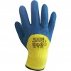 AA090010 Gant anti-froid en acrylique jaune enduit latex crêpé bleu