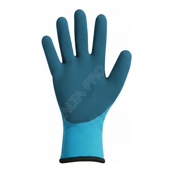 AA090810 Gant anti-froid en acrylique bleu tout enduit latex sablé bleu