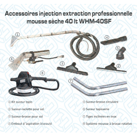 CA030500 Injection extraction professionnelle mousse sèche 40 lt WHM-40SF