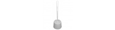 Socle et brosse toilette plastique